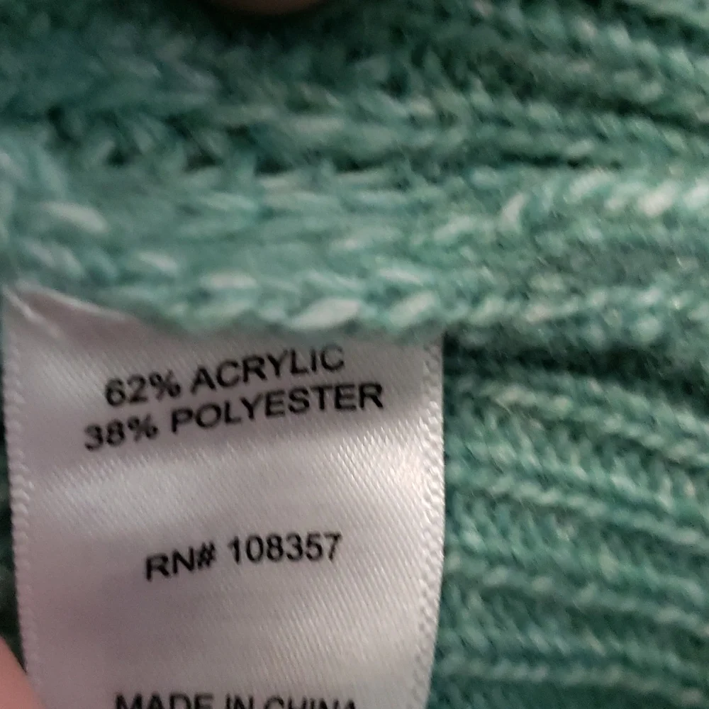 Slouchy Teal Knit Pullover‎ Sweater With Front Cut-outs Casual Unique Size XL